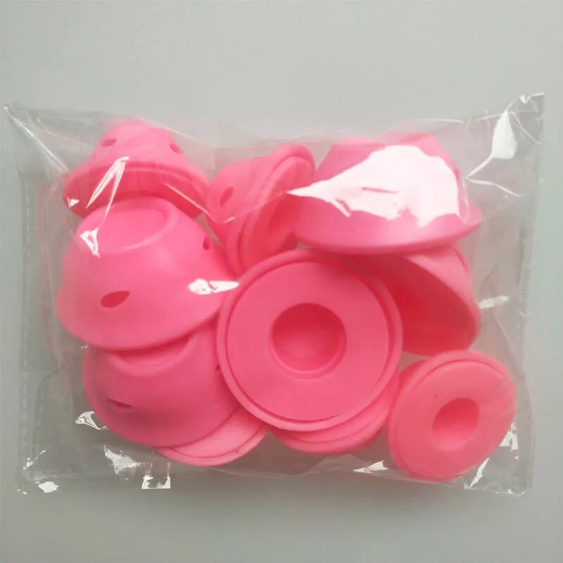 20PCS Pink Blue Silicone Hair Curler Soft Rubber Hair Care Rollers No Heat Hair Styling Tool Dropshipping 20#