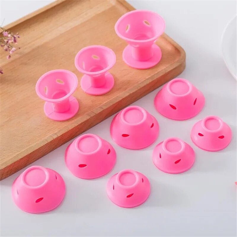 20PCS Pink Blue Silicone Hair Curler Soft Rubber Hair Care Rollers No Heat Hair Styling Tool Dropshipping 20#