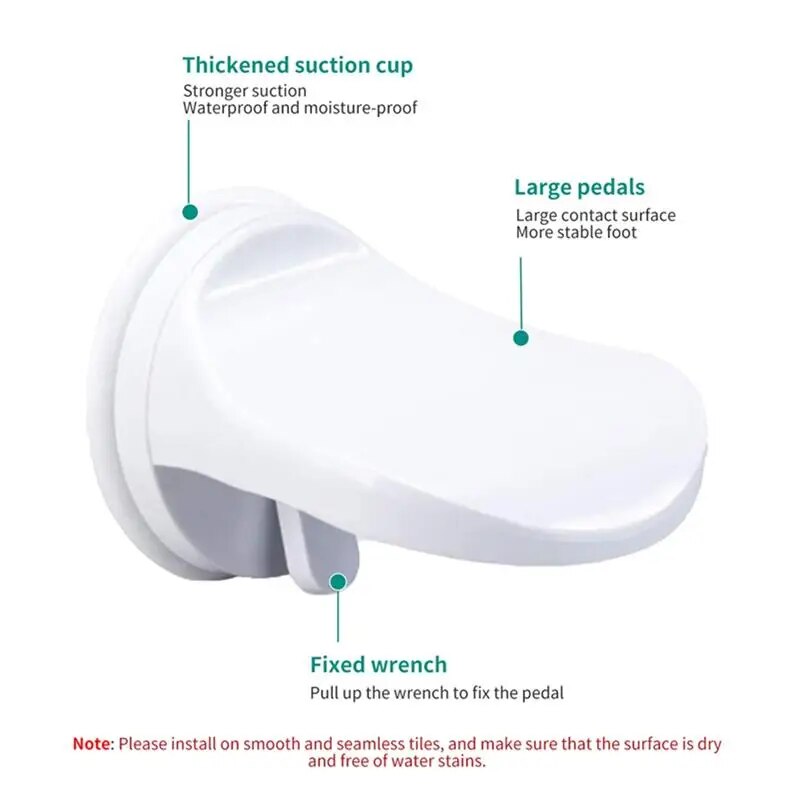 Bathroom Shower Foot Rest Shaving Leg Step Aid Grip Holder Pedal Step Suction Cup Non Slip Foot Pedal Wash Feet