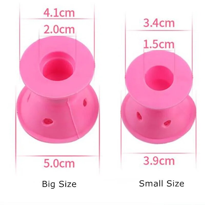 20PCS Pink Blue Silicone Hair Curler Soft Rubber Hair Care Rollers No Heat Hair Styling Tool Dropshipping 20#